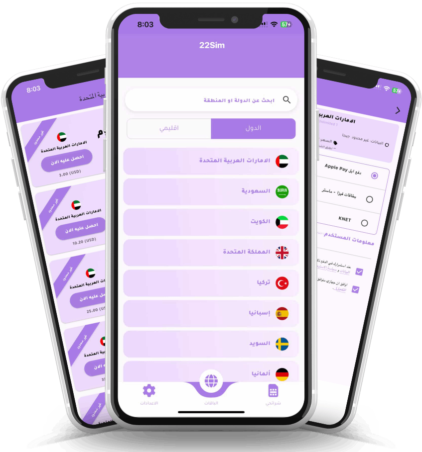 22SIM app interface preview